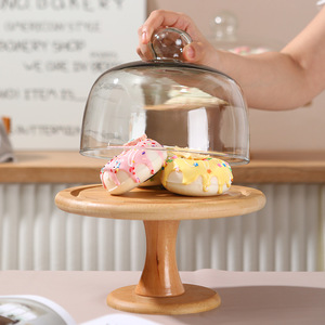 Présentoir de <span class=keywords><strong>table</strong></span> à dessert haut <span class=keywords><strong>pied</strong></span> avec couvercle en <span class=keywords><strong>verre</strong></span> anti-poussière <span class=keywords><strong>Plateau</strong></span> à collation occidental pour servir des gâteaux, des plats et des assiettes - Product Image 4