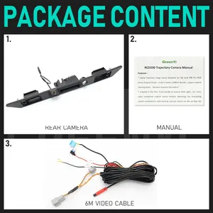 Greenyi Rcd330 Xe Thân Cây Xử Lý Phía Sau Xem Máy Ảnh Cho <span class=keywords><strong>Audi</strong></span> A3 A4 A5 <span class=keywords><strong>A6</strong></span> B6 A6L S6 B7 A8 A8L Hỗ Trợ Ban Chỉ Đạo Đường Dây Quỹ Đạo Bánh Xe - Product Image 6