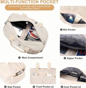 Gym Bag for Women Small Travel Duffle Bag With Shoe Compartment Waterproof Weekender Overnight Sport Carry on Bag - Product Image 3