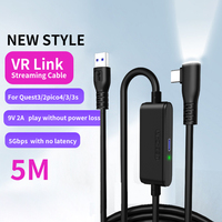 Câble de liaison VR USB-A vers USB-C 5M pour Meta Quest 3s, charge rapide 9V 2A pendant le jeu