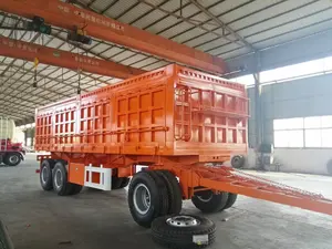 China Manufacture Hot Sale 3 Axles Full Dump Tipper Trailer With Drawbar Side Tipper Truck Trailer