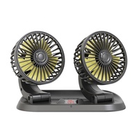 Ventilateurs de ventilation de refroidissement de voiture 12V Ventilateur à double tête 3 vitesses réglable 24V Ventilateur d'air refroidisseur pour l'été F411U 2 en 1 avec numéro de stationnement