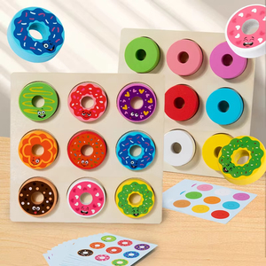 Juguetes educativos para niños que aprenden Clasificación de colores de donas y colocación de juguetes Juguetes de madera - Product Image 4