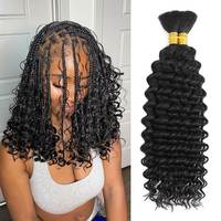 Lots de Cheveux Humains Bruts Non Transformés en Gros pour Tresses et Extensions – Cheveux à Ondulations Profondes de 18 Pouces pour Tresses Bohèmes