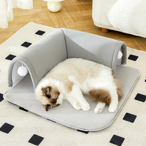 Innovatives Vier-Jahreszeiten-Katzen spielzeug bett mit Nest und Tunnel Neues Memory Foam-Haustier bett für Katzen aller Größen - Product Image 6