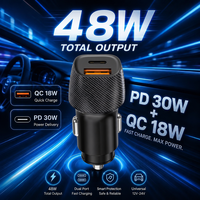 Cargador Rápido para Auto Mini de 48W con Puerto USB Tipo C y PD QC3.0, Suministro Directo de Fábrica al Por Mayor