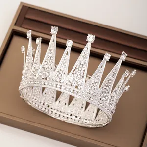 Bruiloft En Optocht Bruids Kinderen Verjaardag Kristal Zirkoon Bruid Strass Schoonheid Vrouw Koningin Kroon Tiara 'S