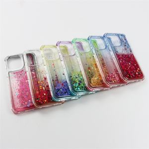 เคสโทรศัพท์ทรายไหลสี่มุมไล่ระดับสีโปร่งใสป้องกันการตกสำหรับ iPhone 12 13 PRO MAX - Product Image 2