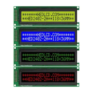 Le fabricant vend un module d'affichage LCD à port parallèle 3.8 "118*36MM 24*2 caractères IC AIP31066 pour contrôleur audio