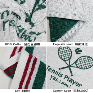 Toalla deportiva de algodón puro de secado rápido, bordado personalizable para jugadores de tenis, para hombres y mujeres, fitness, maratón, correr - Product Image 2