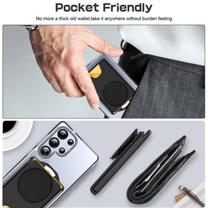 Support de portefeuille magnétique fin et minimaliste en plastique compatible iPhone 17/16/15/14/13 Series, réglage d'angle, porte-cartes le plus robuste - Product Image 5