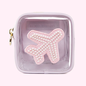 Petite pochette à monnaie transparente en PVC avec patch en chenille personnalisé, mini <span class=keywords><strong>trousse</strong></span> de <span class=keywords><strong>maquillage</strong></span> transparente en nylon - Product Image 2