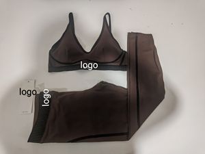 Leggings de <span class=keywords><strong>yoga</strong></span> et de pilates tendance, sans couture, côtelés, de haute qualité, pour femmes, en gros, lot de 2 pièces - Product Image 6