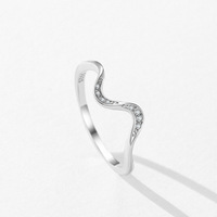 Bague géométrique en zircon, nouveau design, en argent sterling 925 de haute qualité, simple, pour mariage et fête, vente en gros
