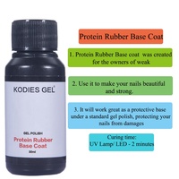 KODIES OEM-Vernis à ongles en gel 30ml à base de caoutchouc protéiné et couche de finition UV avec logo de marque privée pour couche de finition et couche de base pour salon de manucure