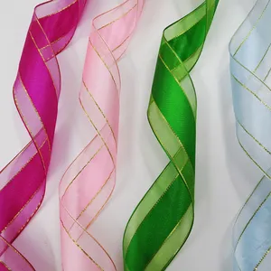 Single Face Satin Center Organza Ribbon 100 Yard/Roll