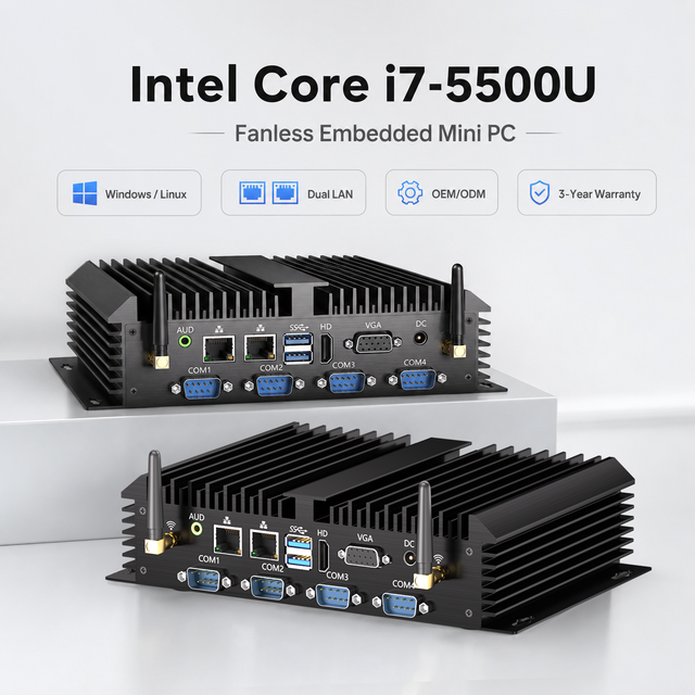 Mini Pc Core I3 I5 I7 Desktop Computer 5005U 4200U 5500U Computer Case Win11 Linux SIM Slot for 4G Industrial Computer