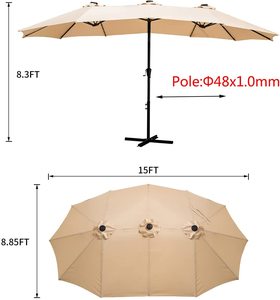 Paraguas ovalado doble de 450x260cm, la mejor calidad, superventas, paraguas de jardín para <span class=keywords><strong>patio</strong></span> al aire libre con luz LED solar para negocios - Product Image 6