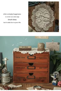 Gancho <span class=keywords><strong>de</strong></span> ganchillo hecho a mano encaje <span class=keywords><strong>de</strong></span> flores 100% algodón reutilizable moderno hueco hogar sala <span class=keywords><strong>de</strong></span> estar <span class=keywords><strong>mesa</strong></span> <span class=keywords><strong>de</strong></span> café tela cubierta <span class=keywords><strong>de</strong></span> polvo Decoración - Product Image 5