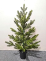 Arbre de Noël artificiel réaliste en gros, vert, non éclairé, avec base en pot pour la décoration de la maison et des fêtes
