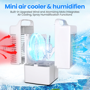Ventilateur rafraîchisseur d'air portable pour usage personnel, rafraîchisseur d'air pour chambre à coucher, bureau à domicile, 7 lumières LED, alimentation USB, ventilateur de climatisation à <span class=keywords><strong>eau</strong></span> - Product Image 2