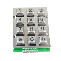 Clavier numérique robuste en alliage de zinc avec rétroéclairage LED, étanche, 3x4, 12 touches, tailles personnalisables pour kiosque, casier à colis, accès