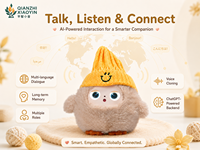 Juguete de Peluche Inteligente con IA, Clonación de Voz en Más de 50 Idiomas, Ojos LED con Expresiones, WiFi, Recargable, Unisex, Regalo de Cumpleaños y Navidad para Niños, en Caja
