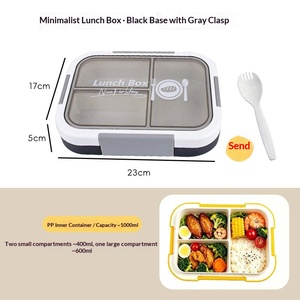 Boîte à lunch en plastique de dessin animé, adaptée aux étudiants, aux employés de bureau, simple et portable avec boucle - Product Image 5