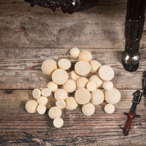 Perles rondes en bois non finies, demi-boules en bois naturel, 15 mm, ensembles de couleurs bois pour l'artisanat DIY - Product Image 3