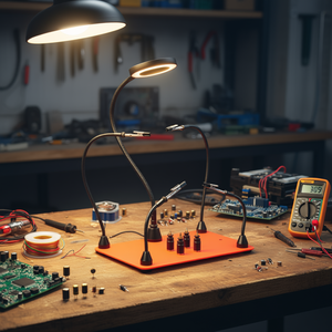 Estación de Soldadura Magnética con 4 Brazos, 4 Soportes para PCB, Lámpara Lupa LED, 110V 240V, Herramienta de Soldadura - Product Image 2