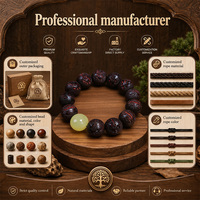 Bracelet unisexe en perles naturelles de qualité supérieure, artisanat peint, perles de Chine brutes, bracelet en bois personnalisé, cadeau d'aromathérapie