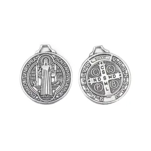 Manufacturer Wholesales Saint St Benedict Miraculous Medal Catholic Religious Sterling Silver