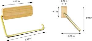 <span class=keywords><strong>Porte</strong></span>-papier toilette moderne en marbre et bois auto-adhésif, écologique, <span class=keywords><strong>sans</strong></span> perçage, empêche le glissement du <span class=keywords><strong>rouleau</strong></span>, 2,5 pouces, salle de bain - Product Image 3