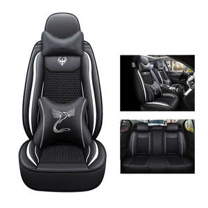 Fashion Sports Full <strong>Leather</strong> Ice Silk Four Seasons Car Seat Cover for Universal Seat Cover for Trucks <strong>Vans</strong> Line Pattern - Product Image 5