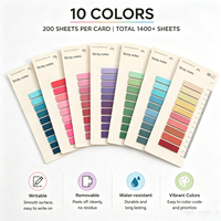 Onglets d'indexation autocollants en papier PET dégradé, essentiels pour la rentrée scolaire et le bureau, marque-pages imperméables et inscriptibles, cadeau pour étudiant