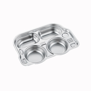 <span class=keywords><strong>Plateau</strong></span> alimentaire divisé en acier inoxydable 316, plusieurs compartiments pour enfants, tout-petits, adultes - Utilisation en maternelle, <span class=keywords><strong>cantine</strong></span>, restaurant - Product Image 1