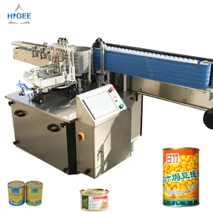 Best canned vegetable labeling machine with mixed vegetables in can canned turn in vegetable cold wet glue labeling machine