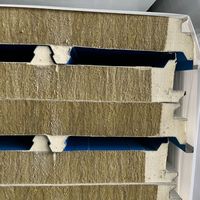 Panneaux sandwich isolés en laine de roche ignifuges pour murs extérieurs, insonorisants et écologiques avec surface en aluminium