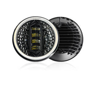 뜨거운 판매 7ich 오토바이 Led 헤드 라이트 12-80V 라운드 4 렌즈 유형 오토바이 Led 라이트 화이트 색상 + 조리개 Led 헤드 라이트 - Product Image 1