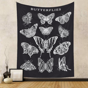 Trippy Floral Moth Moon Vertikaler Wandteppich Ästhetische Blume Schwarz Witchy <span class=keywords><strong>Tarot</strong></span> Dekor Wandteppich Wandbehang für Mädchen Schlafzimmer - Product Image 3