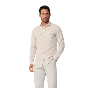 Men's Casual Button-<b>Down</b> Shirt-Tan Brown Long Sleeve Pockets Classic Fit 100% Cotton Quick Dry Washed Hem Solid Pattern - Product Image 4