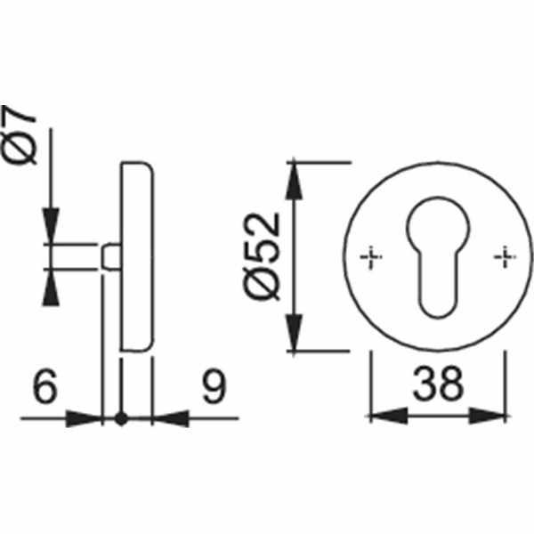 Hoppe Key Rosette 42KVS Furniture Locks