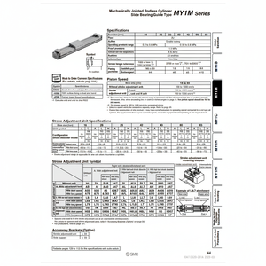 Cilindro sin vástago SMC Pneumatics, cilindros articulados mecánicamente, categoría de producto - Product Image 1