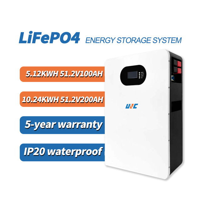 Home Split Backup Energy Storage for 10KWH 10.24KWH 51.2V 200AH LiFePO4 Battery BMS 6000 Cycle Wall-Mounted System