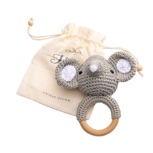 Juguete de Peluche de Ganchillo Hecho a Mano Estilo Nórdico, Sonajero para Bebés, para la Dentición y el Confort, de 0 a 24 Meses, de Madera - Product Image 2