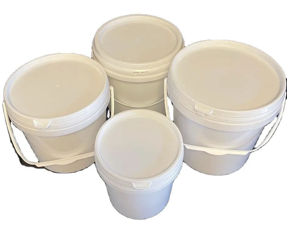 PP open top 1 gallon plastic bucket 1gal plastic bucket 4L plastic bucket with handle and lid