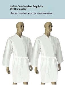 <span class=keywords><strong>Accappatoio</strong></span> Monouso Igienico in Tessuto Non Tessuto, Traspirante e Morbido per Sauna, Bagno Turco e Centri Massaggi - Product Image 5