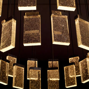 Progetto personalizzato tavolo di sabbia pannello acrilico lampadario nella hall Hotel arte luce decorativa commerciale centro commerciale luci pendenti - Product Image 1