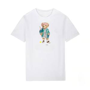 Nouveau T-<span class=keywords><strong>shirt</strong></span> d'été pour <span class=keywords><strong>femme</strong></span>, style coréen, à manches courtes, col rond, en coton, imprimé motif animal ours classique - Product Image 2