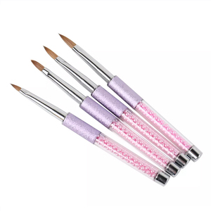 Pinceau à ongles en acrylique 100% Kolinsky avec manche violet, design classique, tailles personnalisées pour les ongles en poudre acrylique - Product Image 2